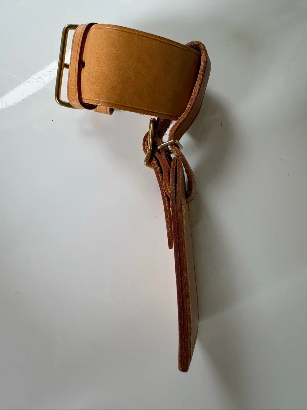 Authentic Louis Vuitton Vachetta Luggage Tag Set EUC